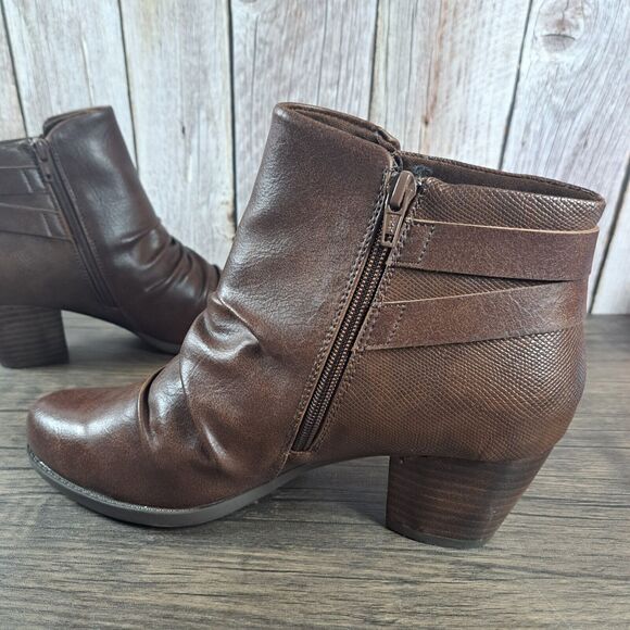 BearTraps Reliance Brown Leather Ankle Bootie Women's Sz 10 M (VGC) - Picture 6 of 10